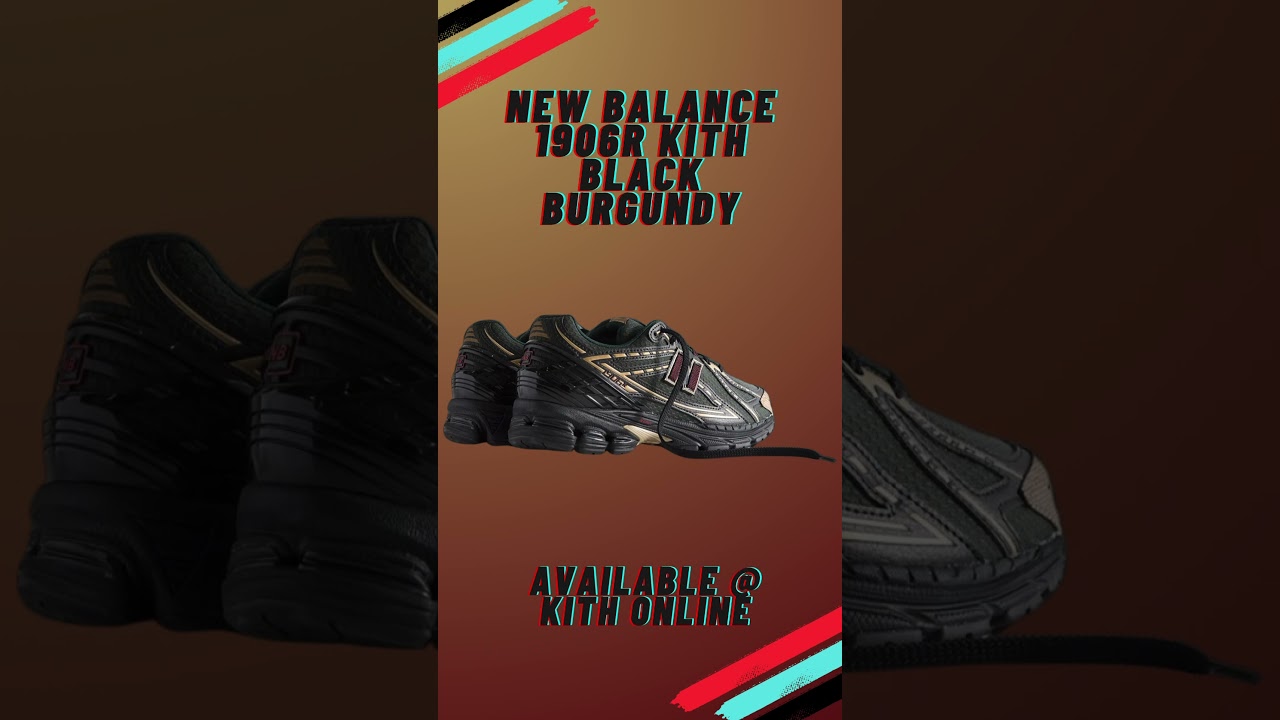 3/11/24 Drop - New Balance 1906R Kith Black & Burgundy. Get at Kith Online! 