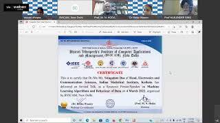 Webinar on Machine Learning Algorithm and Behaviour of Data