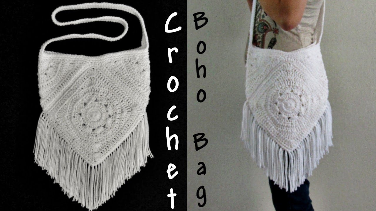 Hippie Bag// Boho Bag// Hobo Bag//vintage Boho Bag// Crochet 