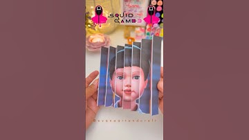 DIY Squid Game Optical Illusion Toy 🦑 | Easy Agamograph Paper Craft Tutorial!