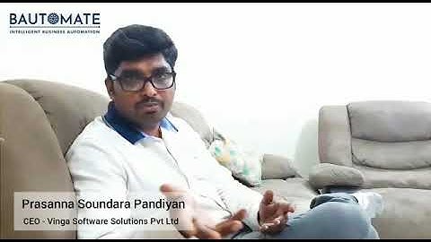 Mr. Prasanna Soundara Pandiyan, Bautomate by on receiving the Tech India Transformation Award 2021