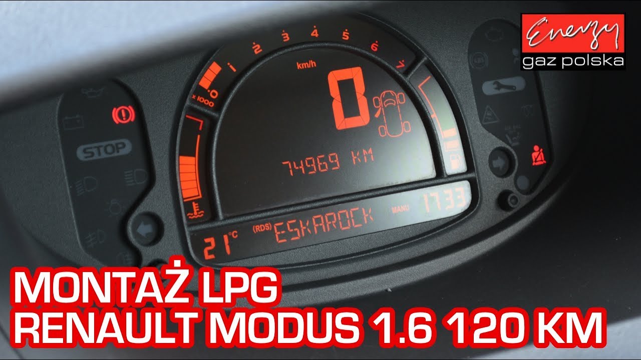 Montaż LPG Renault Modus 1.6 120KM 2005r w Energy Gaz