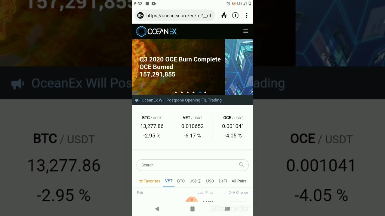 Create OceanEx Exchange Account from Anywhere. Quick and Easy, Vechain
