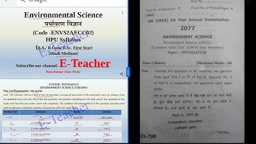 EVS Paper HPU 2022 Technical Analysis, Environmental Science paper 2022