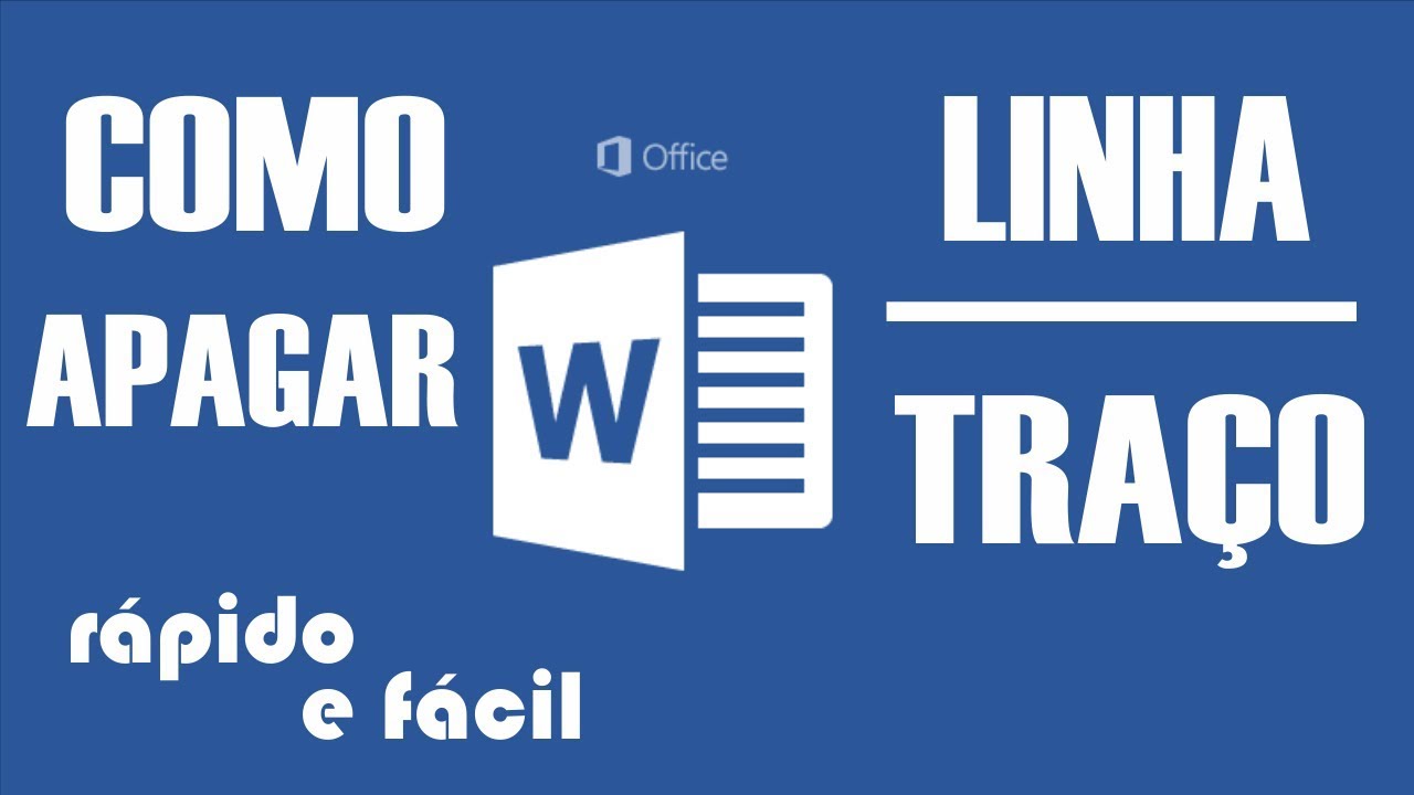 COMO REMOVER, APAGAR LINHA | TRAÇO NO WORD - YouTube