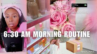 6:30 AM MORNING ROUTINE| SOFT GIRL Breakfast! Productive School Mornings + GRWM & TECH HAUL! screenshot 3