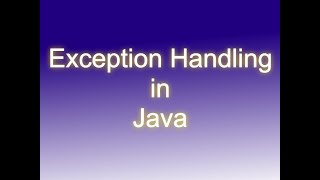 Java Exception Handling