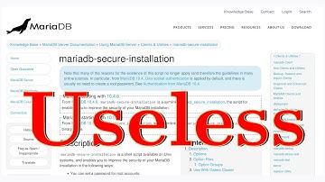 The script mariadb_secure_installation is useless