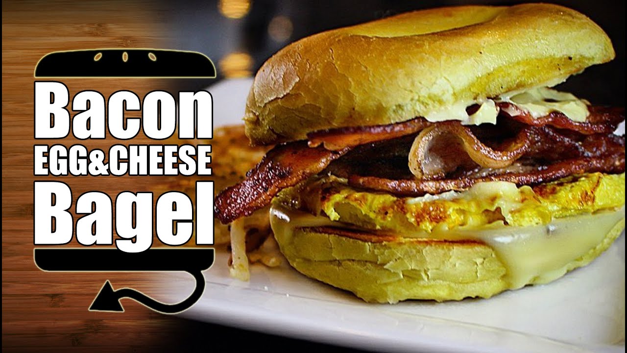 DRUNK Bacon Egg and Cheese Bagel with Hollandaise Recipe - HellthyJunkFood