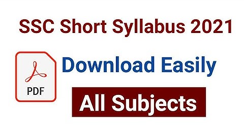 SSC Short Syllabus 2021 PDF Download Easily ll All Subject PDF Download