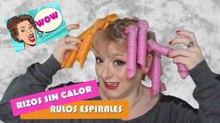 Rizos sin calor con rulos espirales