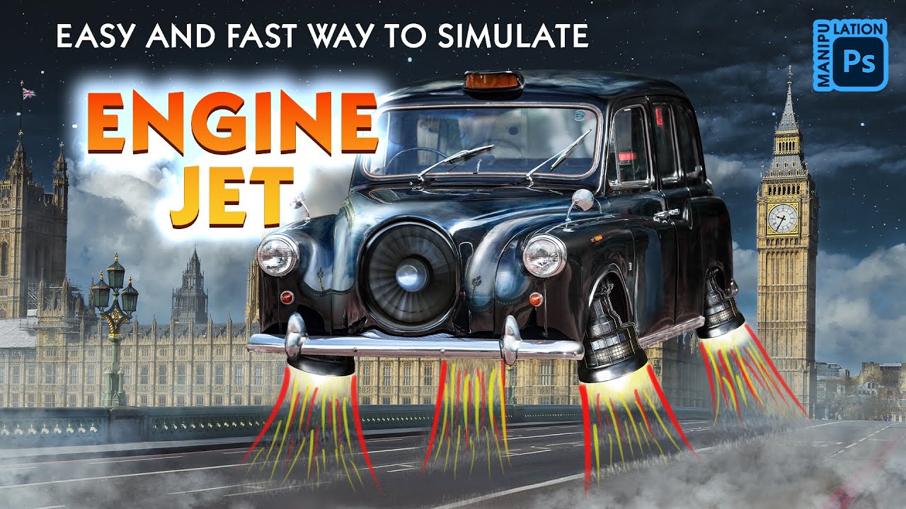 [Tutorial] Easy and Fast Way to Simulate ENGINE JET | Photoshop