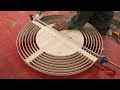Amazing Ingenious And Creative Woodworking Design // Build A Unique Round Table From Strips Of Wood