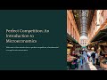 Perfect Competition - Introduction to Microeconomics