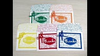 Stampin'Up©  2018-2020 In Colors set of 5 Thank You Cards with Crackle Paint Stamp Set