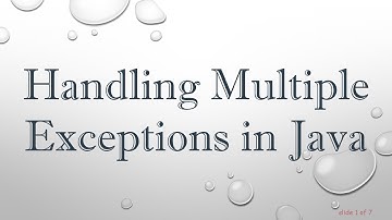 Handling Multiple Exceptions in Java