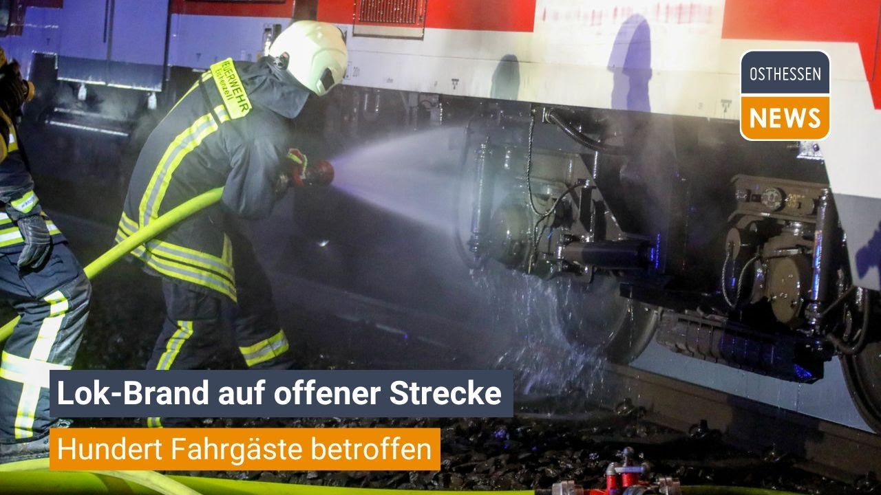 EICHENZELL: Lok-Brand auf offener Strecke gelöscht - hundert Fahrgäste betroffen