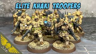 Painting Astra Militarum Kasrkin in Desert Khaki Colors for Warhammer 40K
