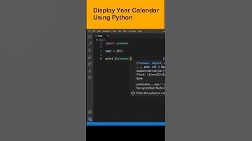Display Year Calendar using Python #shorts #coding #programming