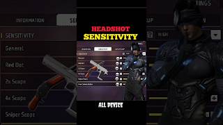 Best Headshot Sensitivity ☠️ All Device Sensitivity Setting ⚙️ #freefire #shorts #trending