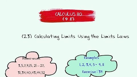 (2.3) Calculating  Limits  Using the  Limits  Laws part (2)