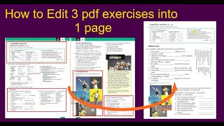 How to Edit pdf exercises onto 1 page