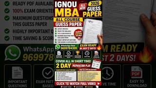 MMPF 03 Guess Paper MBA IGNOU Solved guess paper with answers important questions previous year ques