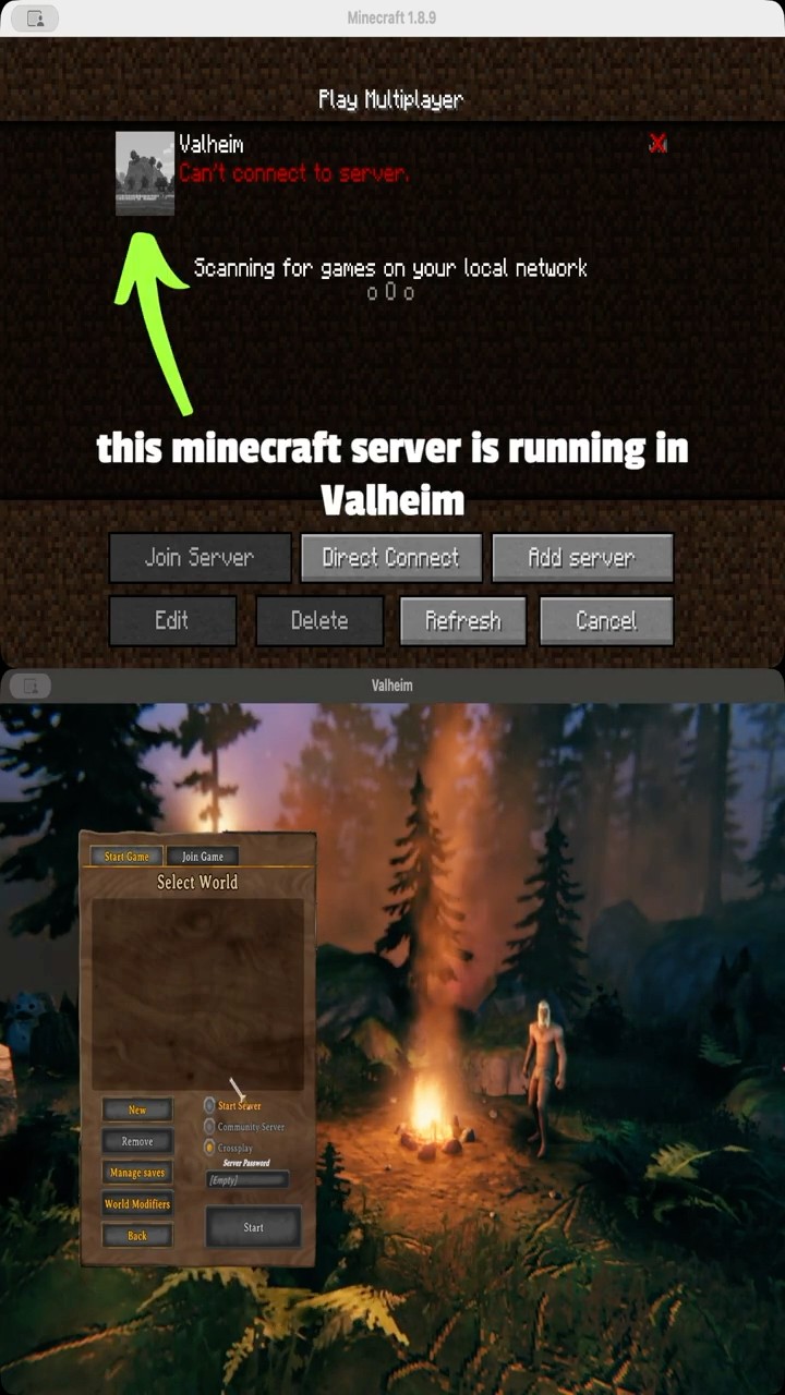 Thumbnail: I made a minecraft server in Valheim