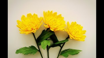 How To Make Chrysanthemum Flower From Crepe Paper - Craft Tutorial