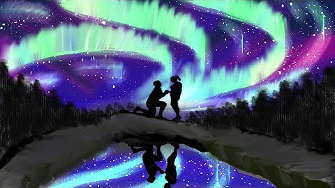 The Proposal in Northern Lights/Aurora Borealis(Autodesk Sketchbook mobile)