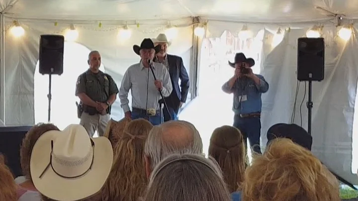 Robert Fuller Addressing Crowd in Laramie at the W...