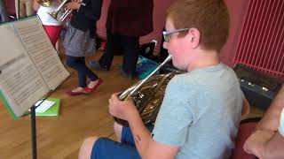 Répétition de l'Ecole municipale de musique de Valognes avec Le quintette de cuivres Magnifica