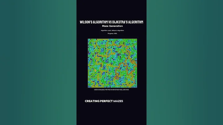 Wilson's algorithm vs Dijkstra's algorithm - Maze Edition #coding #programming #fyp #donevdev
