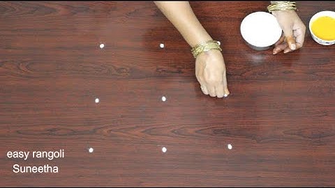 2 Simple unique kolam designs🌸easy color rangoli design for beginners🌸Beautiful muggulu with 3 dot