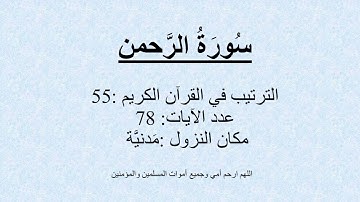 55  -سُورَةُ الرَّحمن -  تلاوة محمد صديق المنشاوي