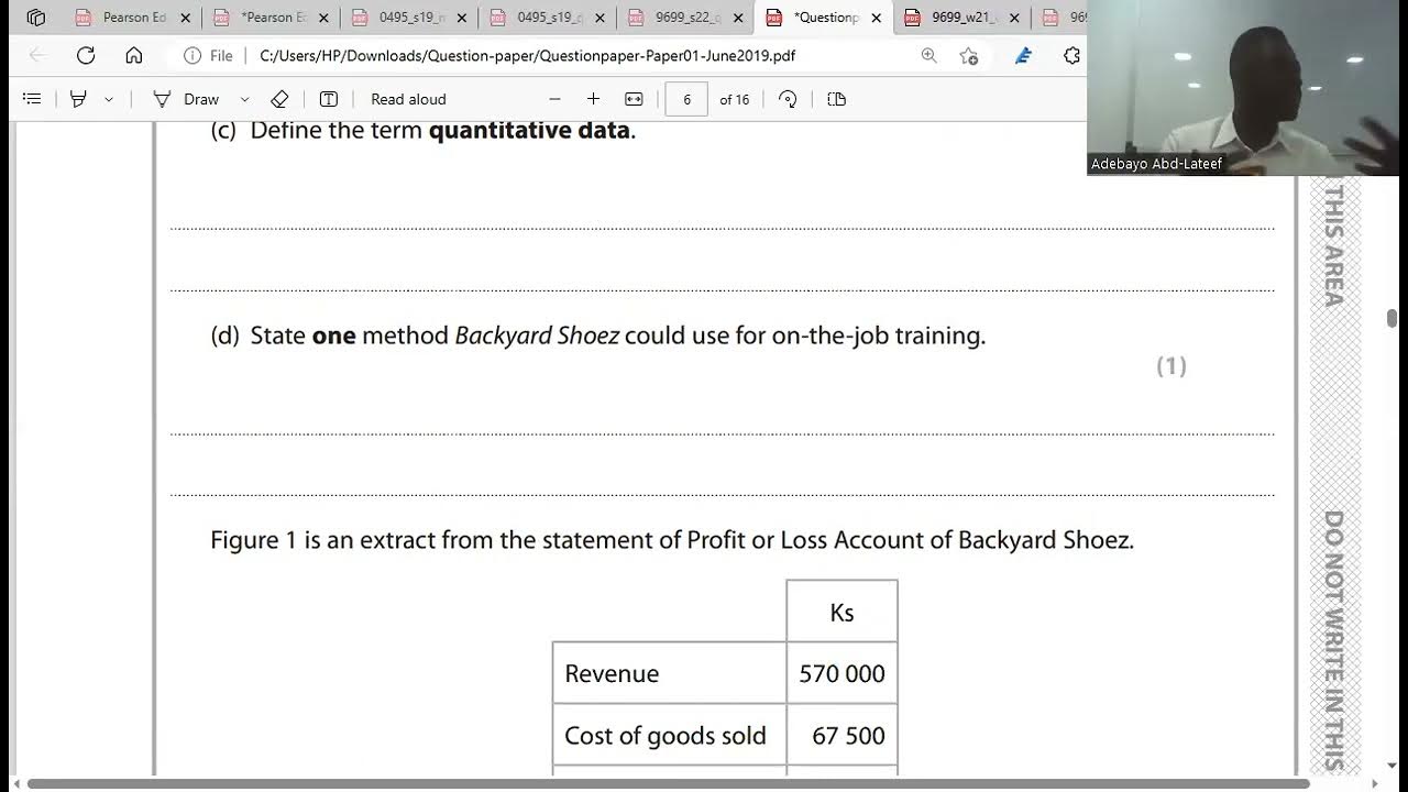 Business igcse past paper 1 4bs01 may jun 2019 youtube