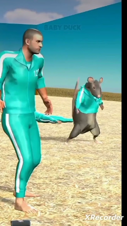 Rata bailando en el juego del calamar