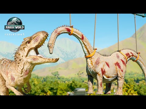 JURASSIC WORLD EVOLUTION 3 INDOMINUS REX VS DIPLODOCUS VS TRICERATOPS EPIC DINOSAUR BATTLE ROYALE