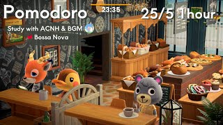 【ACNH study with me】Bakery Shop | Bossa Nova🎧pomodoro【25/5 1hour】animal crossing music