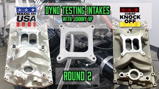 Dyno testing 1 inch open carburetor spacer on the US vs. China intake test