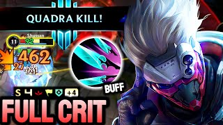 MASTER YI FULL CRIT ON GRANDMASTER!? (QUADRAKILL) NAVORI BUFFED IS OP? - Master Yi Wild Rift