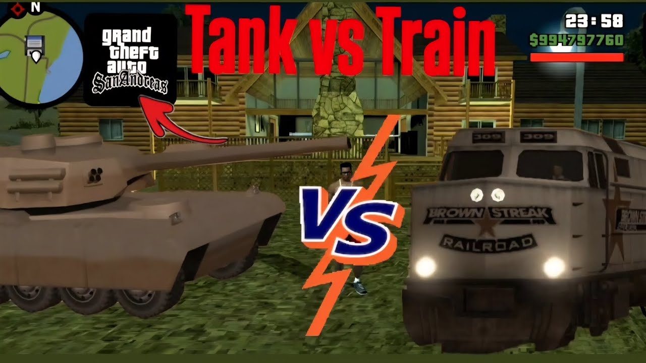 TANK VS TRAIN  GTA SAN ANDREAS  