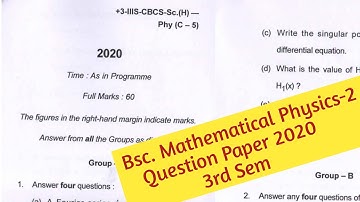 Mathematical Physics  II 3rd Sem Question Paper 2020  CBCS Syllabus Odisha Majhi Tutorial