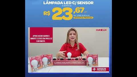 #TemNaComjol Lâmpada Sensor de Presença Led 9W Controled Ourolux