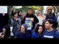 Manifestación en la Unicef en apoyo a niños mapuche baleados por carabineros