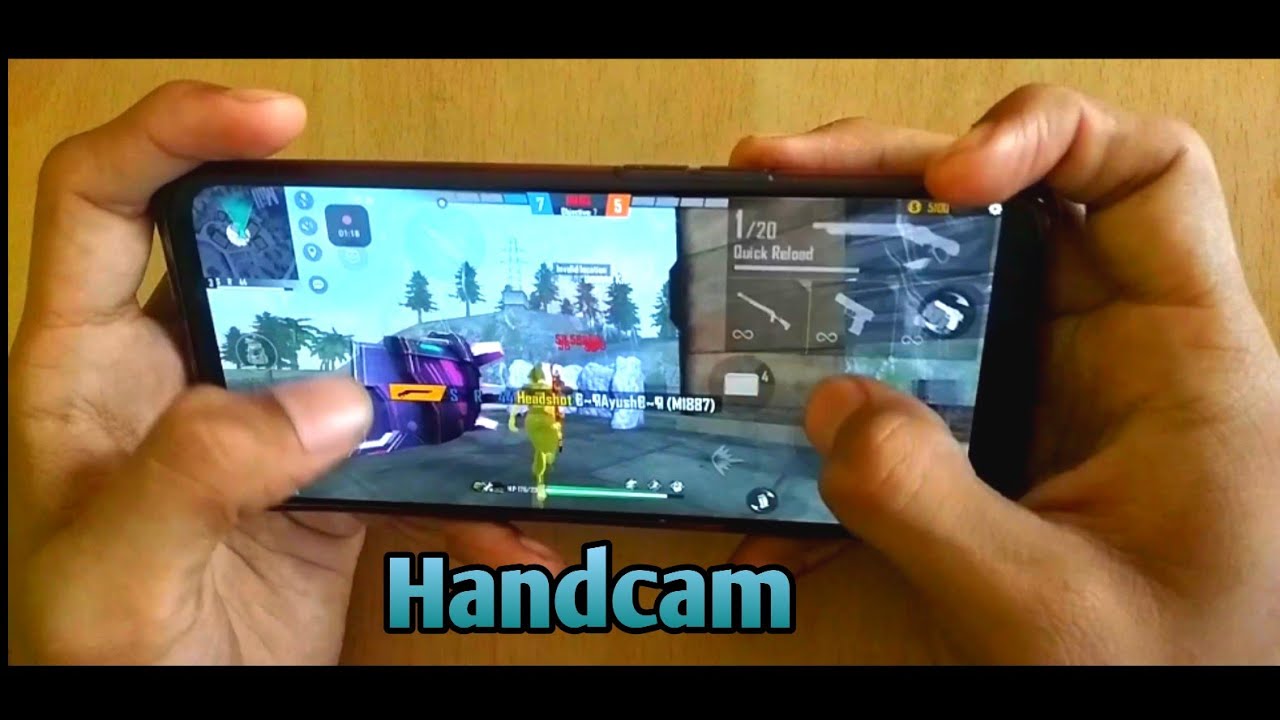 HANDCAM M1887 (2 Fingers Claw)  One Tap Headshot Trick M1887 Mobileplayer 🔥 Free Fire