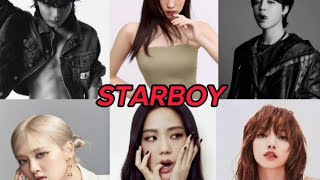 Jungkook Jennie jimin jisoo rosé lisa song cover of Starboy by weekend, BTS blackpink Starboy cover Resimi