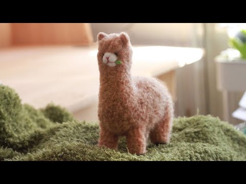43 羊毛氈影片教學 草泥馬吃草可活動羊毛氈 羊毛フェルト Needle Felting 手作 Diy 舒壓 Youtube