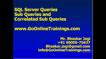 09 SQL Server Queries - Sub Queries and Correlated Sub Queries