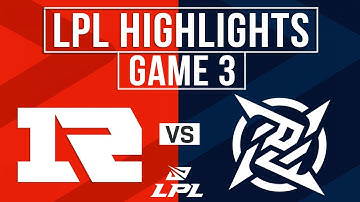 RNG vs NIP Highlights Game 3 | LPL 2025 Split 1 | Royal Never Give Up vs Ninjas in Pyjamas